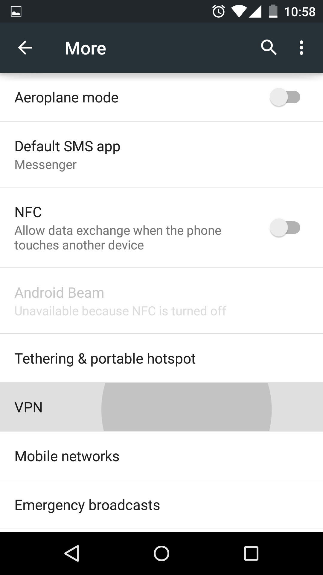 Settings VPN