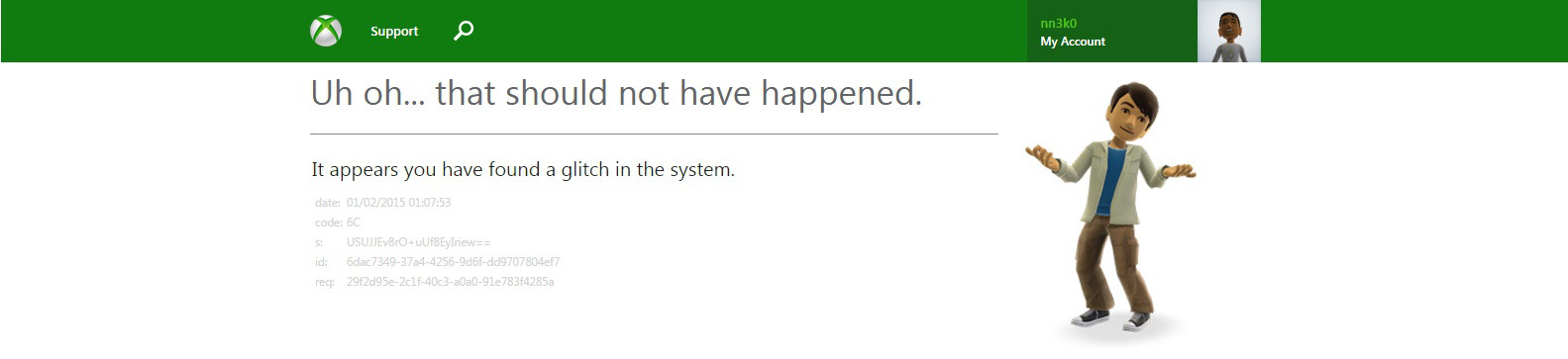 XBox Live Support is Uh Oh