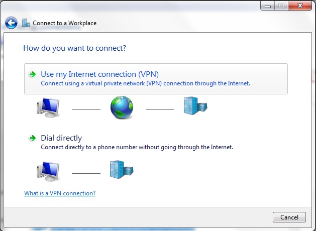 Use my Internet connection (VPN)