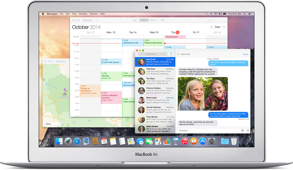 OS X Yosemite on MacBook Air