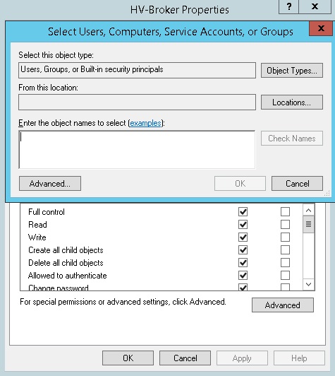 Grant Permission on Computers to Hyper-V Broker